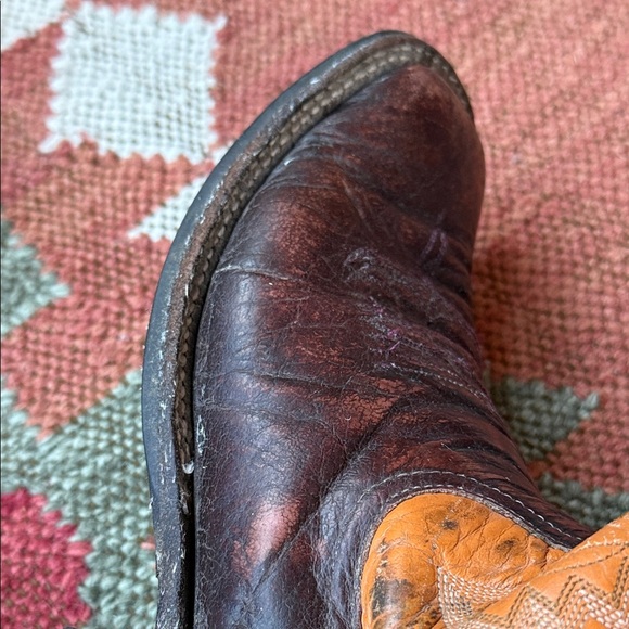 Anderson Bean Women’s Orange and Brown/Burgundy Western Boots - Picture 11 of 17